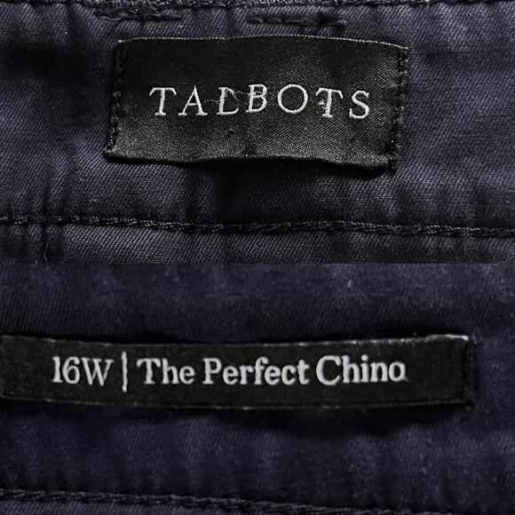 Talbots The Perfect Chino Pants 16W Navy Straight Leg - Picture 11 of 13